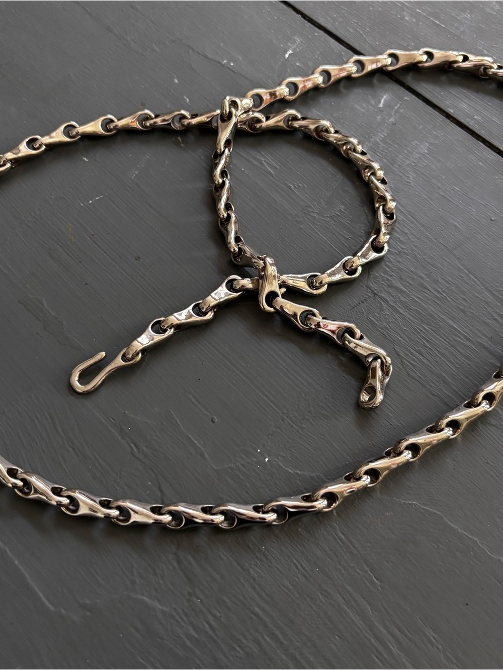 Y2K Silver-Tone Link Chain Belt